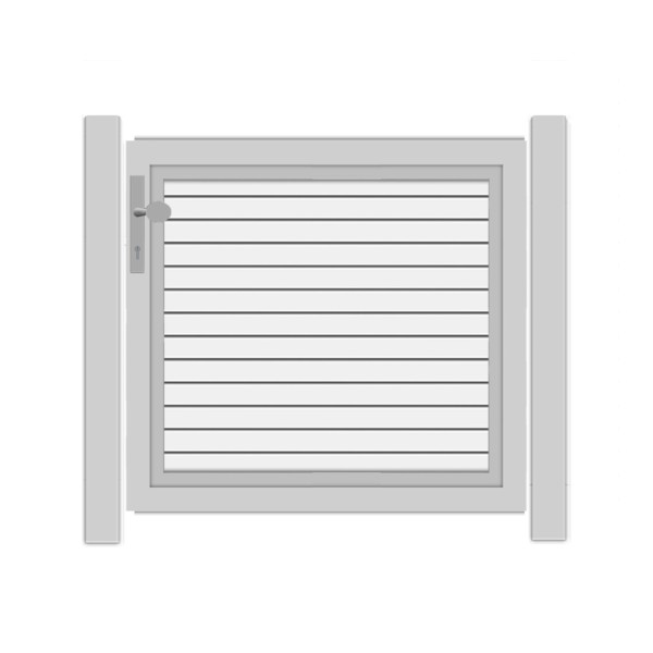 SYSTEM RHOMBUS Vorgartentor-Set in Weiß Breite 1000mm Höhe 900mm