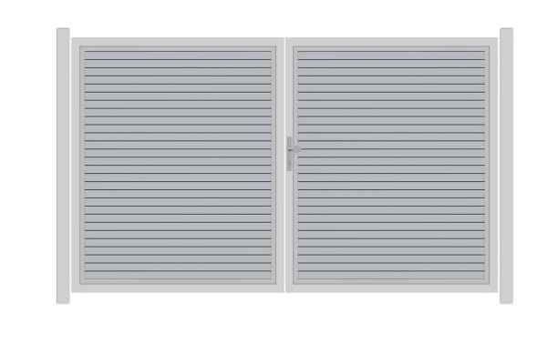 SYSTEM RHOMBUS Doppeltor-Set in Silber Breite 3000mm Höhe 1800mm