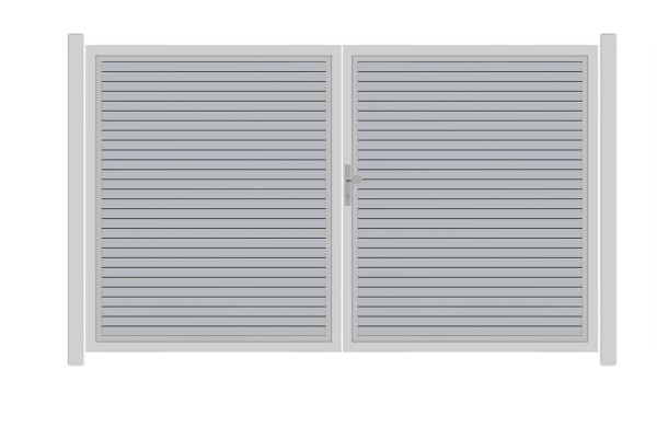 SYSTEM RHOMBUS Doppeltor-Set in Silber Breite 3000mm Höhe 1800mm