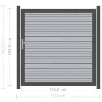 SYSTEM RHOMBUS Tor-Set in Silber Breite 1750mm Höhe 1800mm