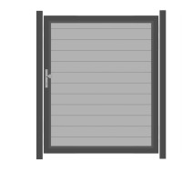 SYSTEM ALU PLUS Tor-Set in Silber Breite 1500mm Höhe 1800mm