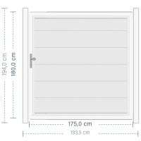 SYSTEM ALU XL Tor-Set in Weiß Breite 1750mm Höhe 1800mm