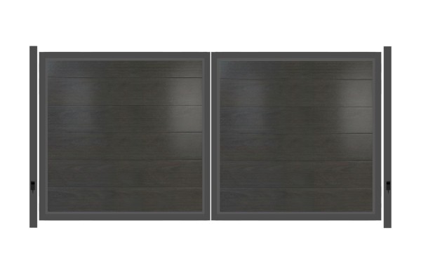 SYSTEM WPC PLATINUM XL Doppeltor-Set in Anthrazit Breite 3600mm Höhe 1800mm