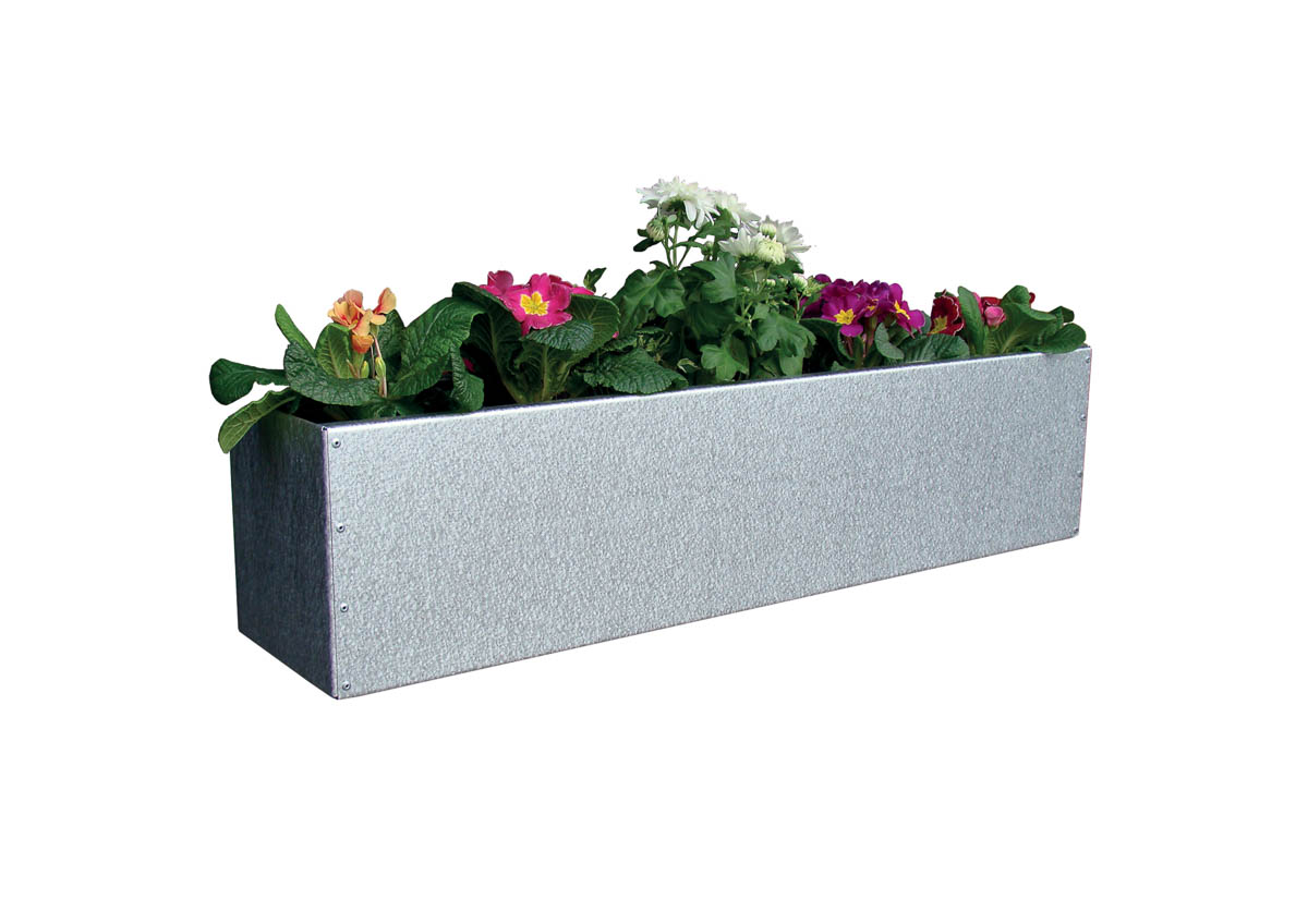 Blumenkasten für Eindrehhalterung Silberfarben 20 x 20 cm 80 cm