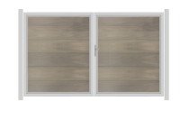 SYSTEM WPC PLATINUM XL Doppeltor-Set in Taupe-Grau Breite 3000mm Höhe 1800mm