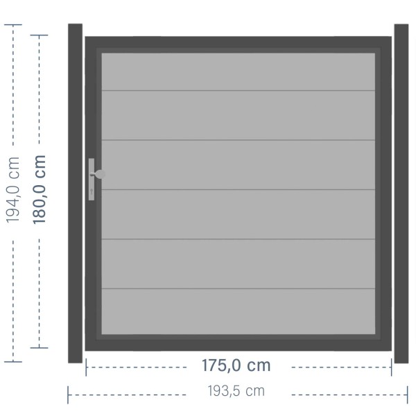 SYSTEM ALU XL Tor-Set in Silber Breite 1750mm Höhe 1800mm