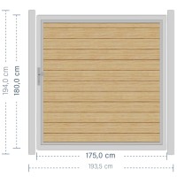 SYSTEM ALU PLUS Tor-Set in Lärche Breite 1750mm Höhe 1800mm