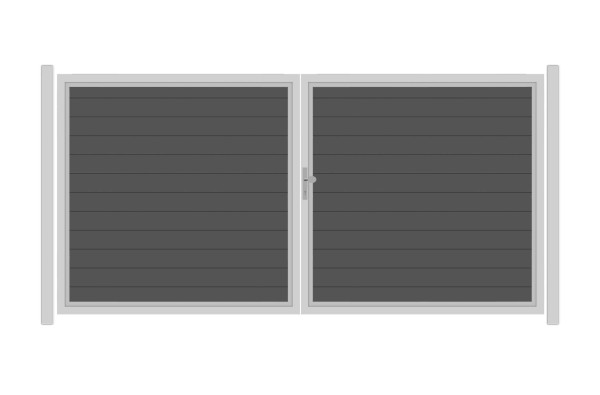 SYSTEM ALU PLUS Doppeltor-Set in Anthrazit Breite 3600mm Höhe 1800mm
