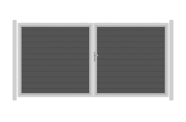 SYSTEM ALU PLUS Doppeltor-Set in Anthrazit Breite 3600mm Höhe 1800mm