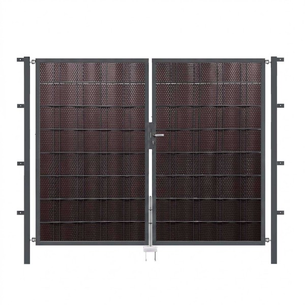 System PVS Doppeltor Rattan Dunkelbraun