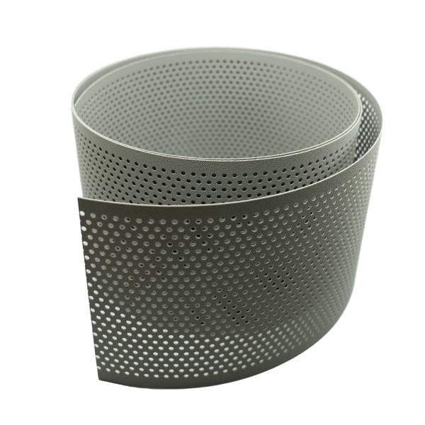 Sichtschutzstreifen Premium Q10 gelocht, Streifen-Zuschnitt, 1,1 mm Hellgrau
