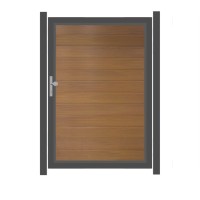 SYSTEM WPC PLATINUM Tor-Set in Teak-Braun Breite 1250mm Höhe 1800mm