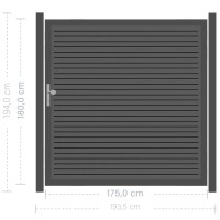 SYSTEM RHOMBUS Tor-Set in Anthrazit Breite 1750mm Höhe 1800mm