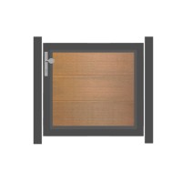 SYSTEM WPC PLATINUM XL Vorgartentor-Set in Teak-Braun Höhe 900mm