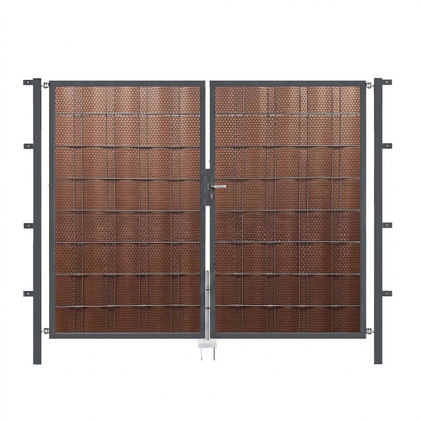 System PVS Doppeltor Rattan Braun