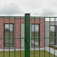 Doppelstabmattenzaun Komplettset 6/5/6 in RAL 6005, Grün