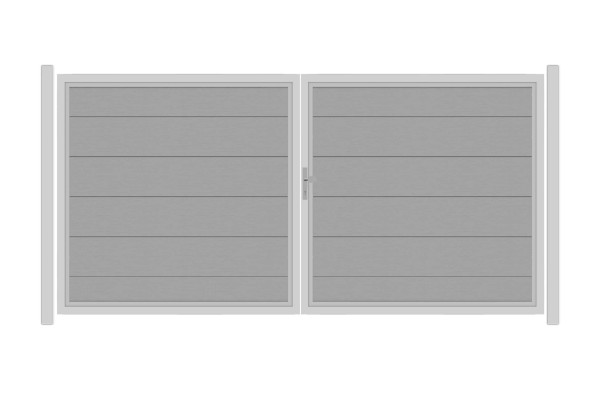 SYSTEM WPC XL Doppeltor-Set in Grau Breite 3600mm Höhe 1800mm