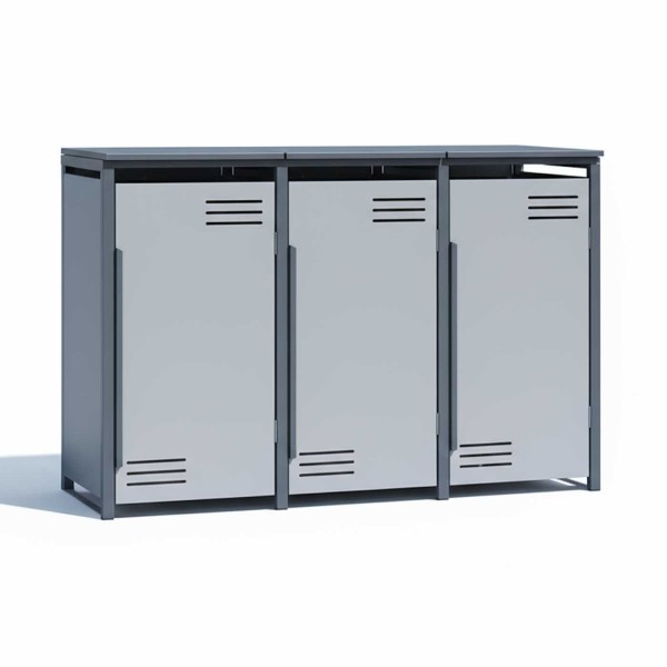 Metall Mülltonnenbox Basel 3-er Box