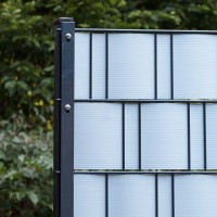 Sichtschutzstreifen Premium Q9 mit Querrillen, Streifen- Zuschnitt, 0,9mm Kernwanddicke Fenstergrau