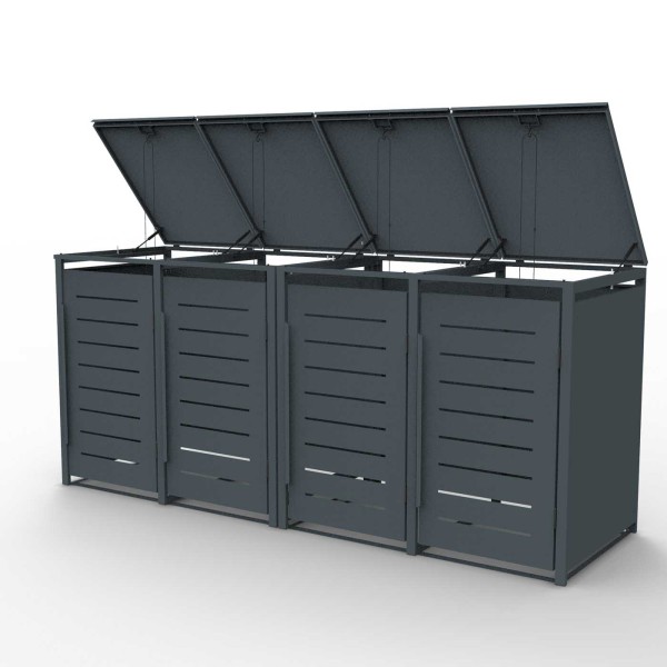 Metall Mülltonnenbox Genf 4-er Box