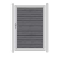 SYSTEM WPC PLATINUM Tor-Set in Grau Breite 1250mm Höhe 1800mm