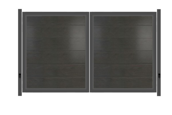 SYSTEM WPC PLATINUM XL Doppeltor-Set in Anthrazit Breite 3000mm Höhe 1800mm