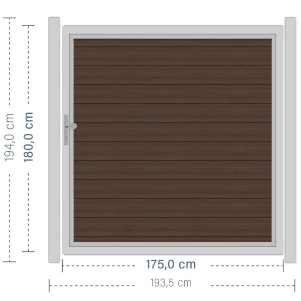 SYSTEM WPC PLATINUM Tor-Set in Braun Breite 1750mm Höhe 1800mm