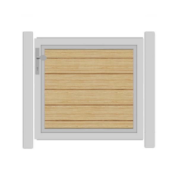 SYSTEM ALU PLUS Vorgartentor-Set in Lärche Höhe 900mm