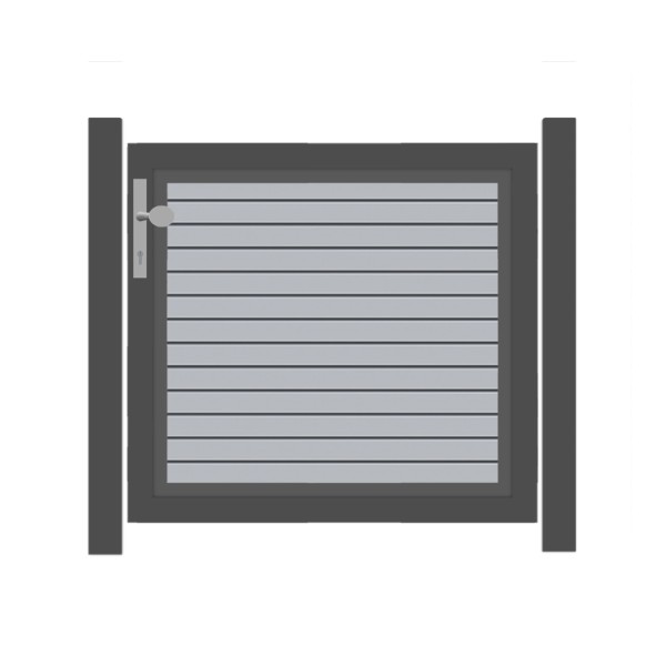 SYSTEM RHOMBUS Vorgartentor-Set in Silber Breite 1000mm Höhe 900mm