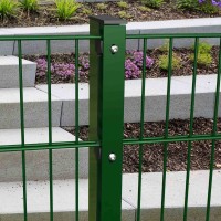Doppelstabmattenzaun Komplettset 6/5/6 in RAL 6005, Grün