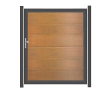 SYSTEM WPC PLATINUM XL Tor-Set in Teak-Braun Breite 1500mm Höhe 1800mm