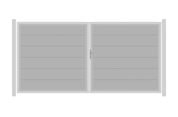 SYSTEM ALU XL Doppeltor-Set in Silber Breite 3600mm Höhe 1800mm