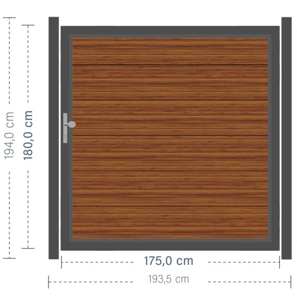 SYSTEM ALU XL Tor-Set in Bambus Breite 1750mm Höhe 1800mm