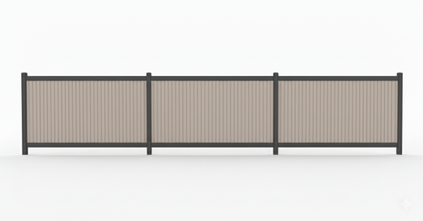 Komplettset SYSTEM NEO Platinum Vorgartenzaun 95 cm Taupe Grau