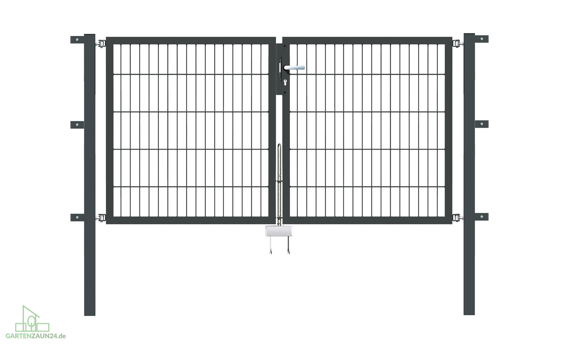 Gartentor Flex 6, 2-flg., Breite 2000 mm Verzinkt Zum Einbetonieren 800 mm