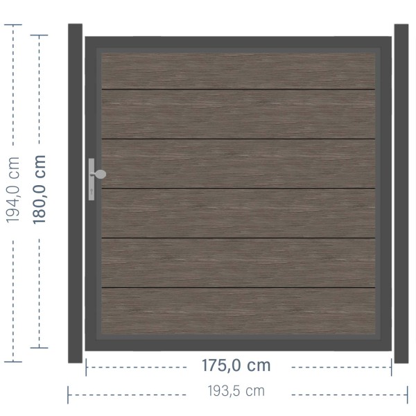 SYSTEM ALU XL Tor-Set in Vintage Oak Breite 1750mm Höhe 1800mm