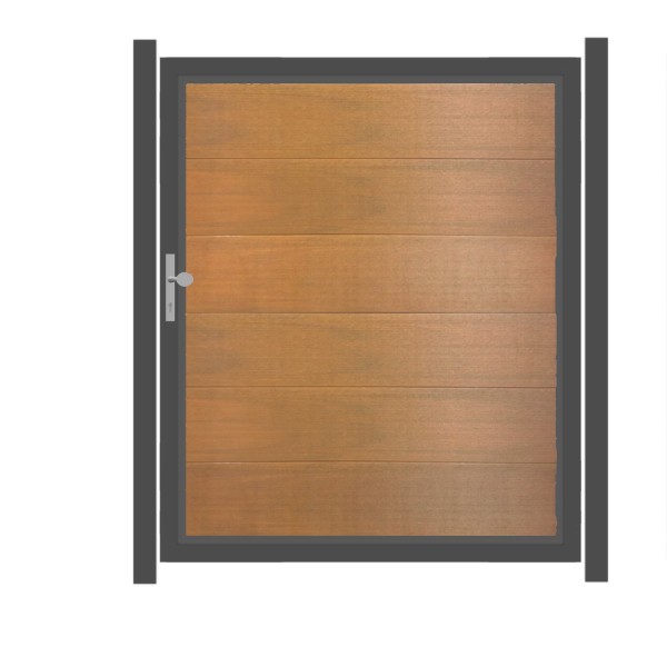 SYSTEM WPC PLATINUM XL Tor-Set in Teak-Braun Breite 1500mm Höhe 1800mm