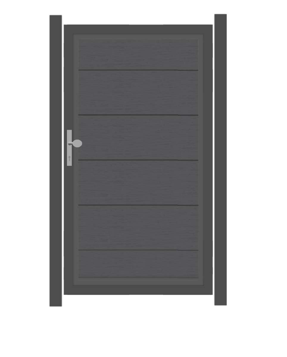 SYSTEM WPC XL TorSet in Anthrazit Höhe 1800mm Gartentore Breite 1