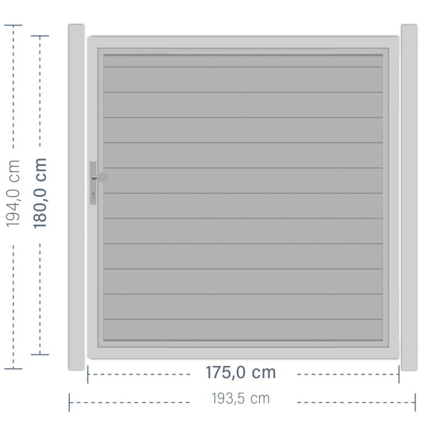 SYSTEM ALU PLUS Tor-Set in Silber Breite 1750mm Höhe 1800mm