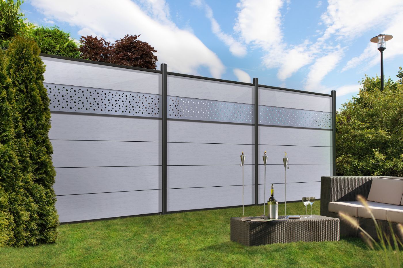 SYSTEM WPC CLASSIC ZaunfeldSet Gartenzaun24 Tore & Zaunsysteme