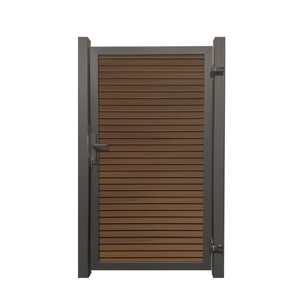 SYSTEM NEO PLATINUM Tor-Set in Teak Braun Höhe 1800mm