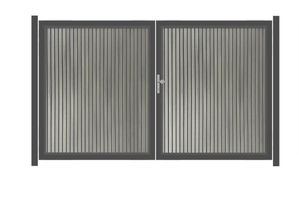 SYSTEM NEO PLATINUM Doppeltor-Set in Taupe Grau Breite 3000mm Höhe 1800mm - senkrecht