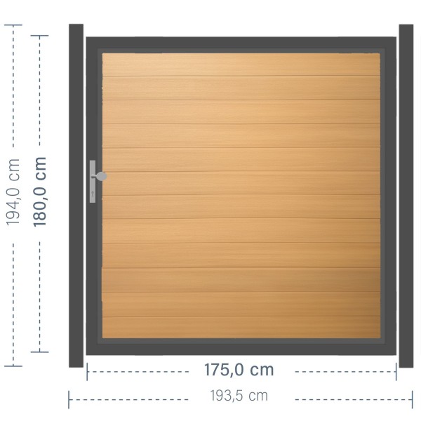 SYSTEM WPC PLATINUM Tor-Set in Lärche Breite 1750mm Höhe 1800mm