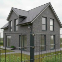 Doppelstabmattenzaun Komplettset 6/5/6 in RAL 7016, Anthrazit