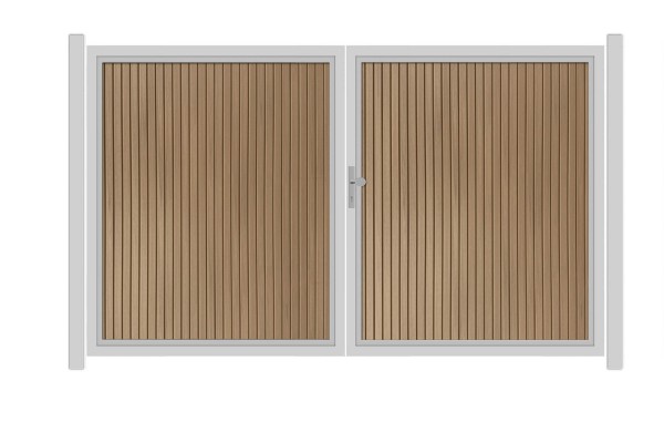 SYSTEM NEO PLATINUM Doppeltor-Set in Lärche Breite 3600mm Höhe 1800mm - senkrecht