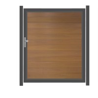 SYSTEM WPC PLATINUM Tor-Set in Teak-Braun Breite 1500mm Höhe 1800mm