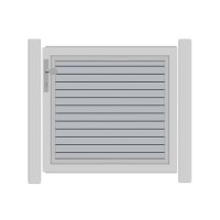 SYSTEM RHOMBUS Vorgartentor-Set in Silber Breite 1000mm Höhe 900mm