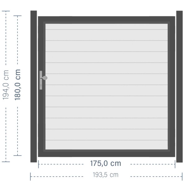 SYSTEM ALU PLUS Tor-Set in Weiß Breite 1750mm Höhe 1800mm