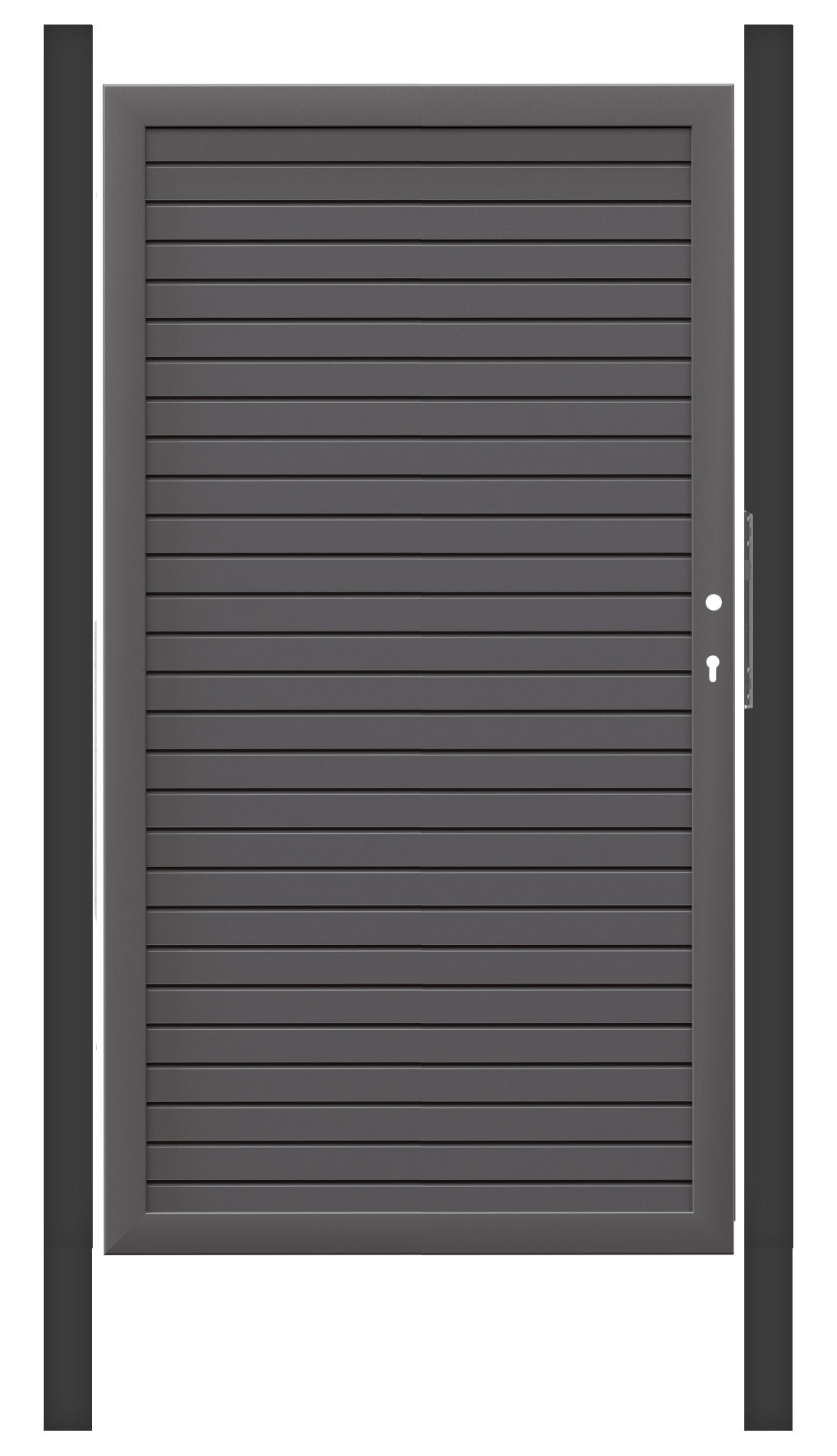 DESIGN Rhombus Tor-Set individuelle Breite 80cm DIN links Anthrazit ohne Drücker Montageprofil ohne