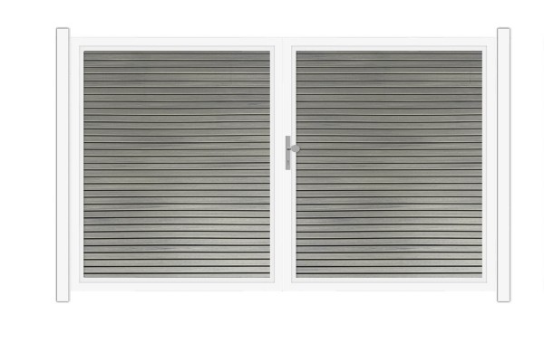 SYSTEM NEO PLATINUM Doppeltor-Set in Taupe Grau Breite 3600mm Höhe 1800mm